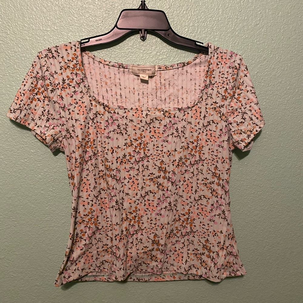 Greenish floral shirt